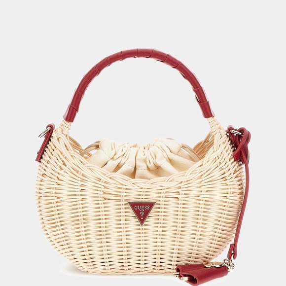 New Guess Sveiney Straw Mini Shoulder Bag - Picture 7 of 11